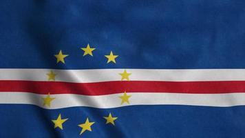Flag of the Cape Verde, waving in wind. 3d illustration photo