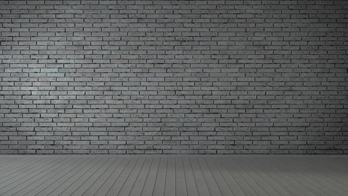Grey brick wall and plank wood floor background. 3d rendering 6067800 Stock  Photo at Vecteezy