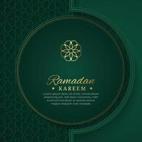 Ramadan Kareem Islamic Elegant Green and Golden Luxury Ornamental Background with Islamic Pattern vector