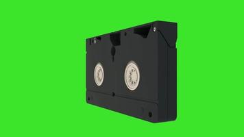 VHS cassette. Video cassette isolated on green screen. 3d rendering photo