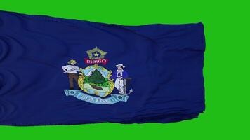 Flag of Maine on Green Screen. Perfect for your own background using green screen. 3d rendering photo