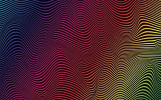 Psychedelic lines. Abstract pattern. Texture with wavy, curves stripes. Optical art background. Wave colorful gradient design,  Vector illustration hypnotic multicolors template