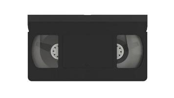 Retro video cassette tape isolated on white background. Old analog videotape. 3d rendering photo