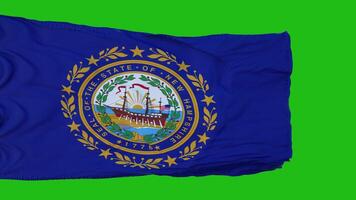 bandera de new hampshire en pantalla verde. perfecto para su propio fondo con pantalla verde. representación 3d foto