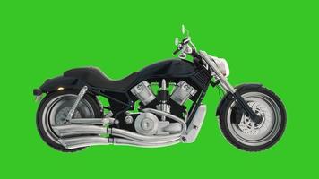 Classic Bike 4K animation on Green screen. 3d rendering photo