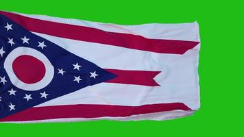 Flag of Ohio on Green Screen. Perfect for your own background using green screen. 3d rendering photo