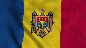 Moldova flag waving in the wind. National flag of Moldova. 3d illustration photo