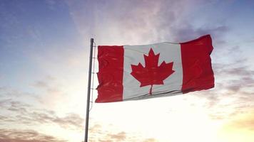 The National Flag of Canada also known as The Maple Leaf fluttering in the wind photo