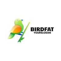 creative bird fat colorful logo design vector