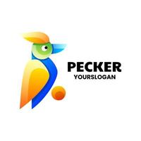 creative woodpecker  colorful logo design vector