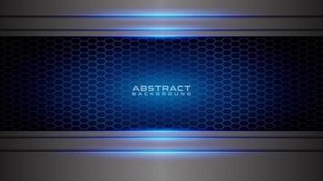 Abstract metallic blue black frame layout design tech innovation concept background. Abstract background template vector