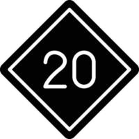 estilo de icono de límite de velocidad 20 vector