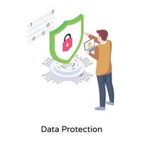 Download data protection isometric vector design
