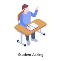 Active learner, a modern isometric icon vector