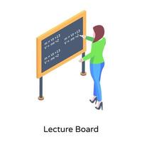 Icon of lecture board in isometric vector