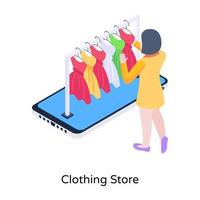 An online store on mobile phone isometric illustration vector
