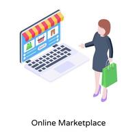 An online shopping isometric vector illustration