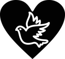 Dove with Heart Icon Style vector