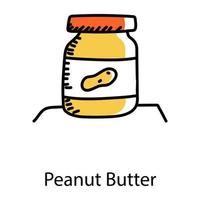 Peanut butter doodle icon, editable vector