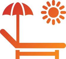 Sun Bed Icon Style vector