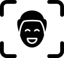 estilo de icono de reconocimiento facial vector