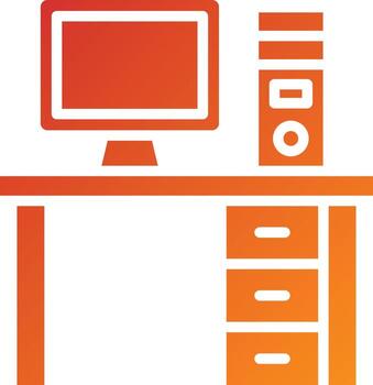 Computer Table Icon Style vector