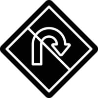 No U Turn Icon Style vector