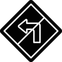 No Left Turn Icon Style vector