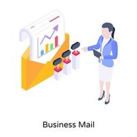 A well designed isometric concept icon of business mail vector