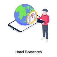 An isometric illustration of hotel location vector