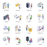 Set of Technology Isometric Icons vector