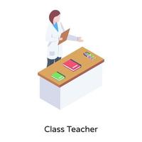 A biometric attendance isometric vector