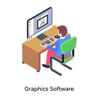 Pixel perfect graphics designing isometric illustration vector