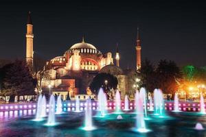 Illuminated Sultan Ahmed Mosque Blue  before sunrise, Is photo