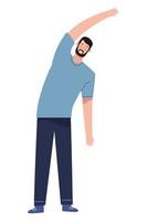 man practicing exercise vector