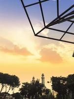 The view of Bekasi town square under the twilight sky photo