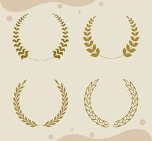 laurel wreaths four icons vector