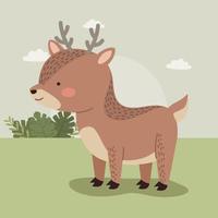 deer woodland animal vector