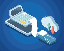 calculator and smartphone vector
