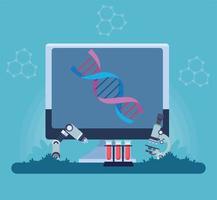 genetic laboratory with desktop vector