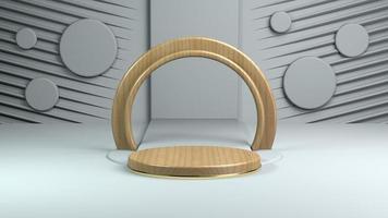 3D Wood Podium for product presentation background photo