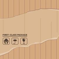 cardboard first class package vector