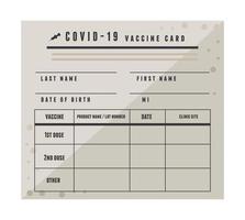 covid19 vaccine certificate card vector
