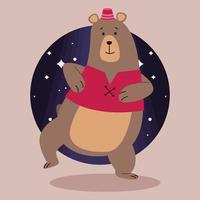 circus bear dancing vector