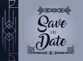 save the date lettering frame vector