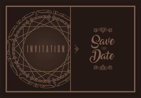 save the date lettering postcard vector