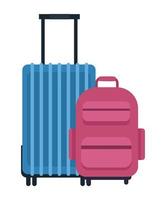 pink and blue suitcases vector