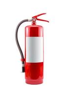 Tank fire red extinguishers isolated on white background. photo