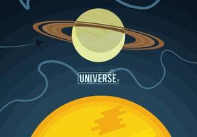 universe lettering with sun vector