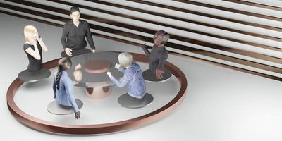 Metaverse City VR camera classes and meetings in the Metaverse world party people avatars in the sandbox  3D illustrations photo